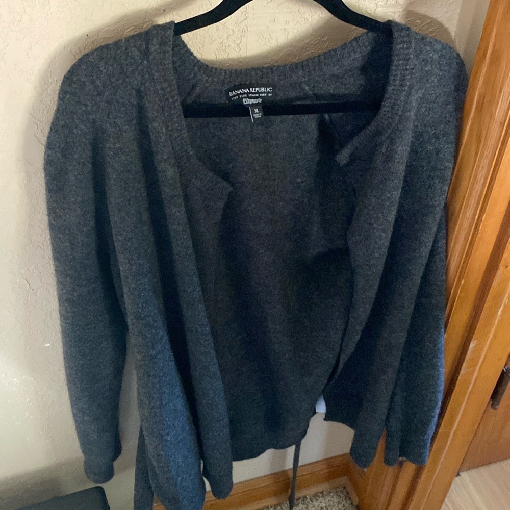 Banana Republic Dark Gray Soft and Comfy Sweater with tie